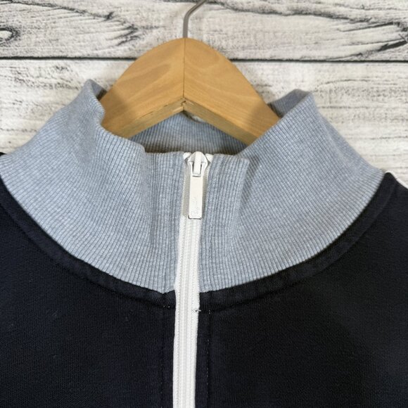 Penguin Zippered Gray Cotton Navy Mock Neck Hoody Size XL - Picture 8 of 11